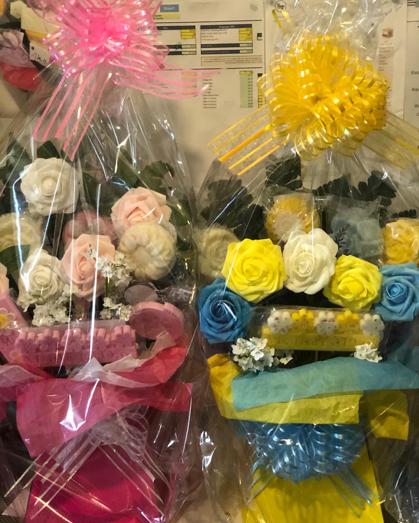 Wax Bouquets Yellow & Blue