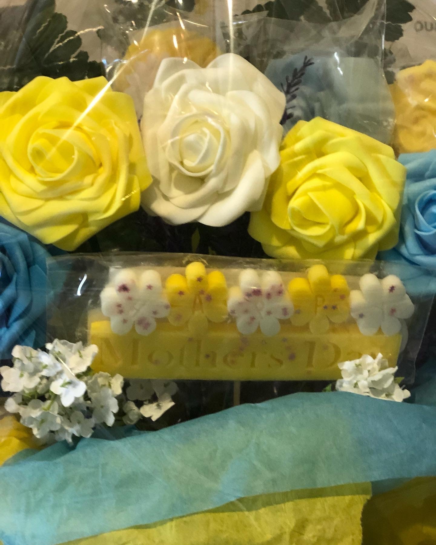 Wax Bouquets Yellow & Blue