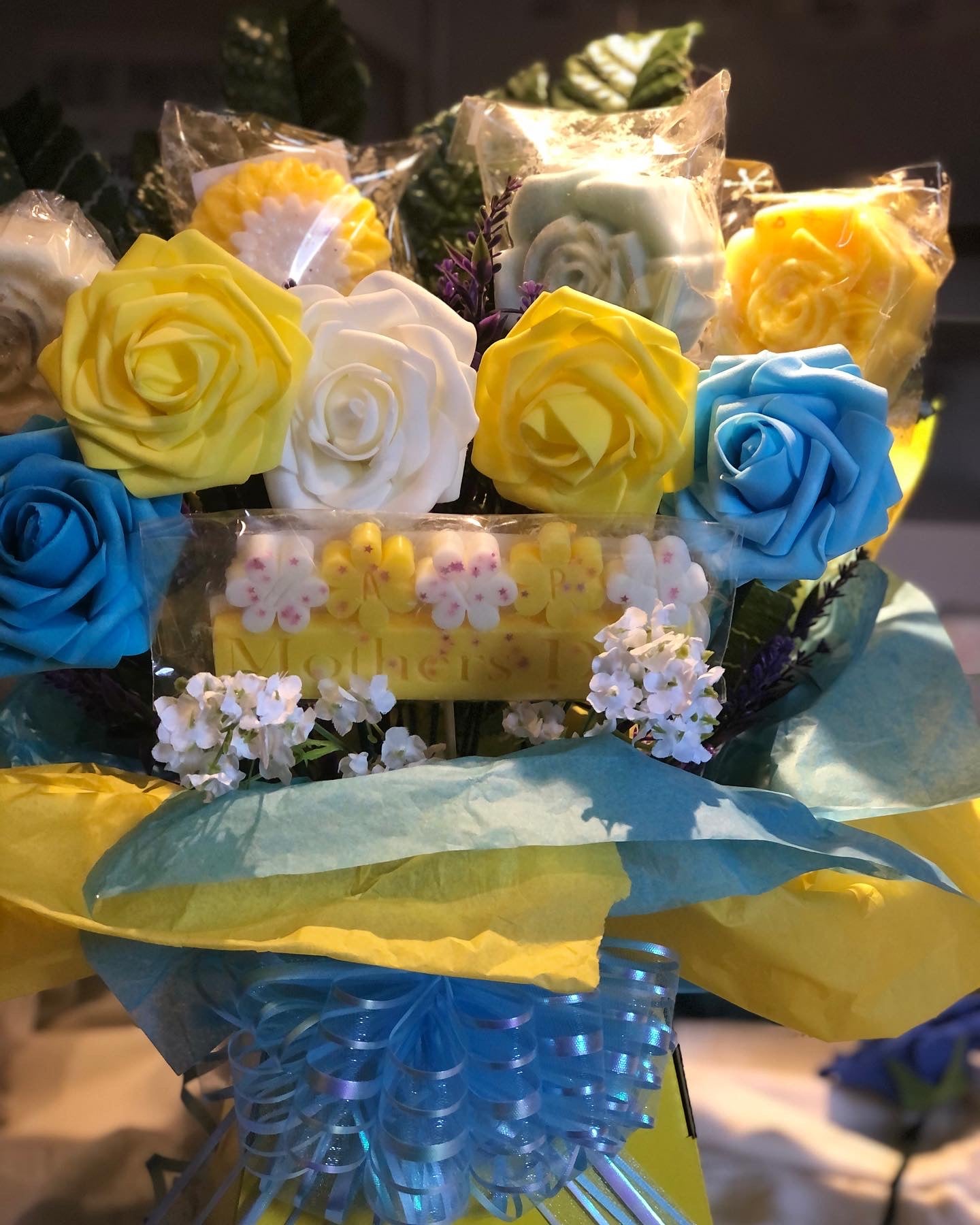 Wax Bouquets Yellow & Blue