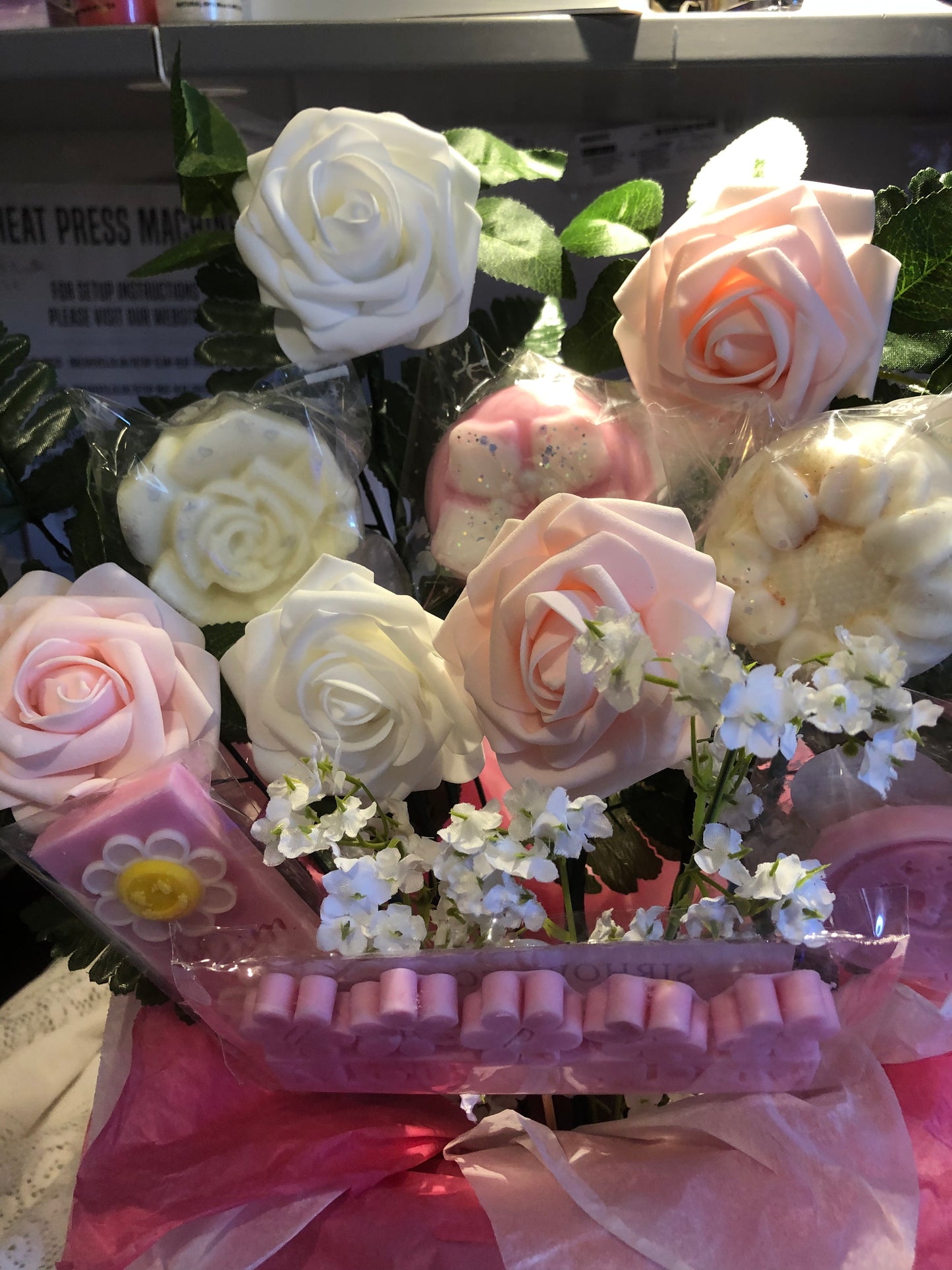 Wax Bouquets Pink & White