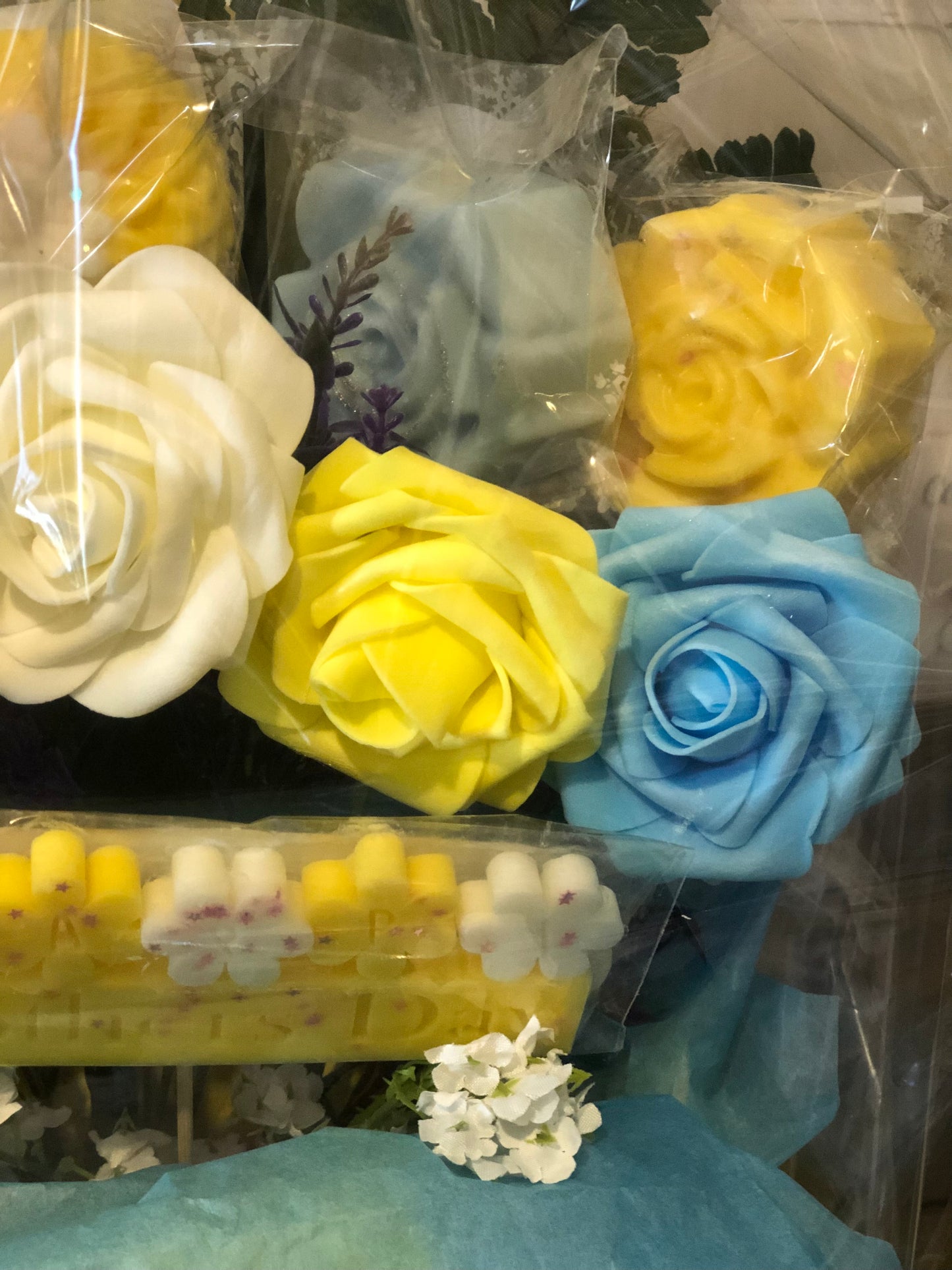 Wax Bouquets Yellow & Blue