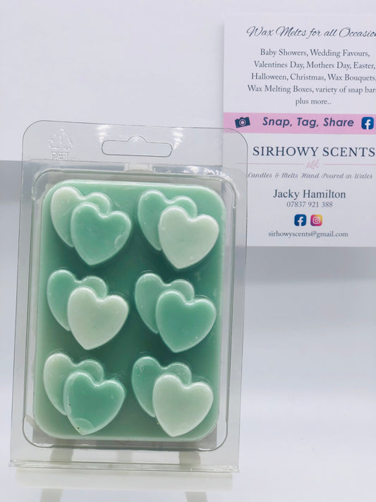 Double Hearted Wax Melts Green & White